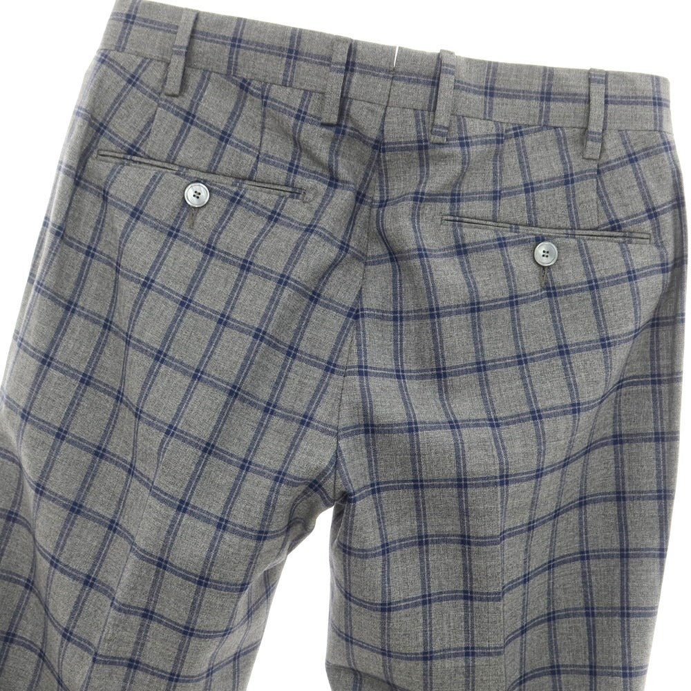 [Used] GERMANO wool check dress slacks pants, gray x navy [Size 44] [GRY] [S/S] [Condition Rank A] [Men&