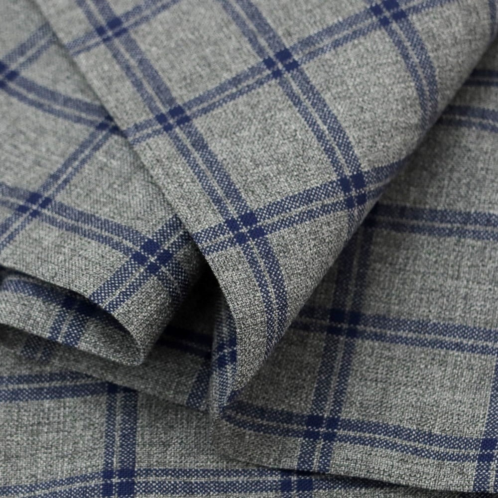 [Used] GERMANO wool check dress slacks pants, gray x navy [Size 44] [GRY] [S/S] [Condition Rank A] [Men&