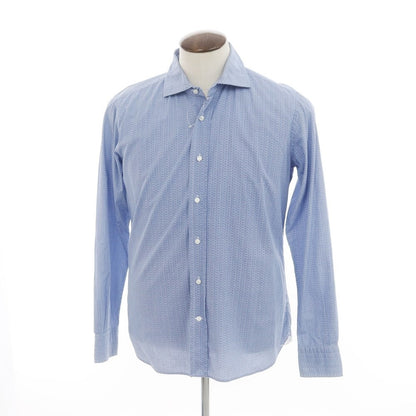 [Used] ORIAN Cotton Horizontal Collar Casual Shirt Blue x White [No size indicated (L)] [Condition Rank C] [Men&