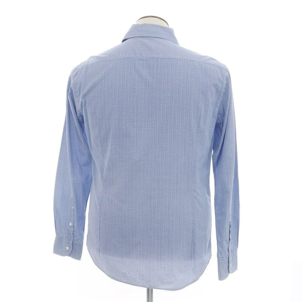 [Used] ORIAN Cotton Horizontal Collar Casual Shirt Blue x White [No size indicated (L)] [Condition Rank C] [Men&