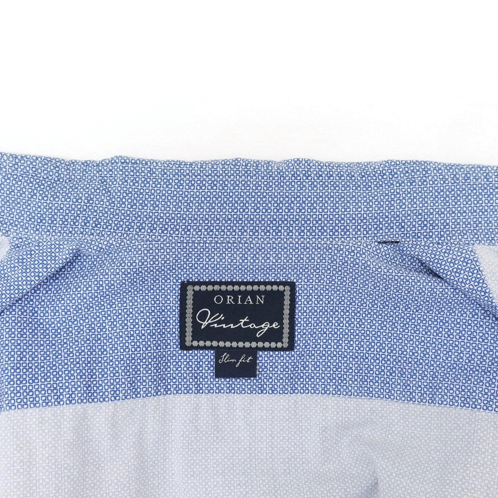 [Used] ORIAN Cotton Horizontal Collar Casual Shirt Blue x White [No size indicated (L)] [Condition Rank C] [Men&