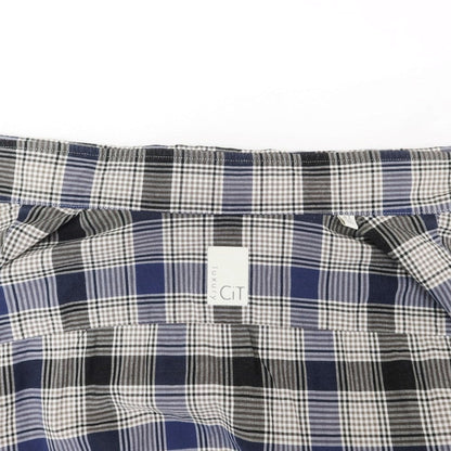 [Used] CIT LUXURY Cotton Check Horizontal Collar Casual Shirt White x Black [41] [Condition Rank C] [Men&