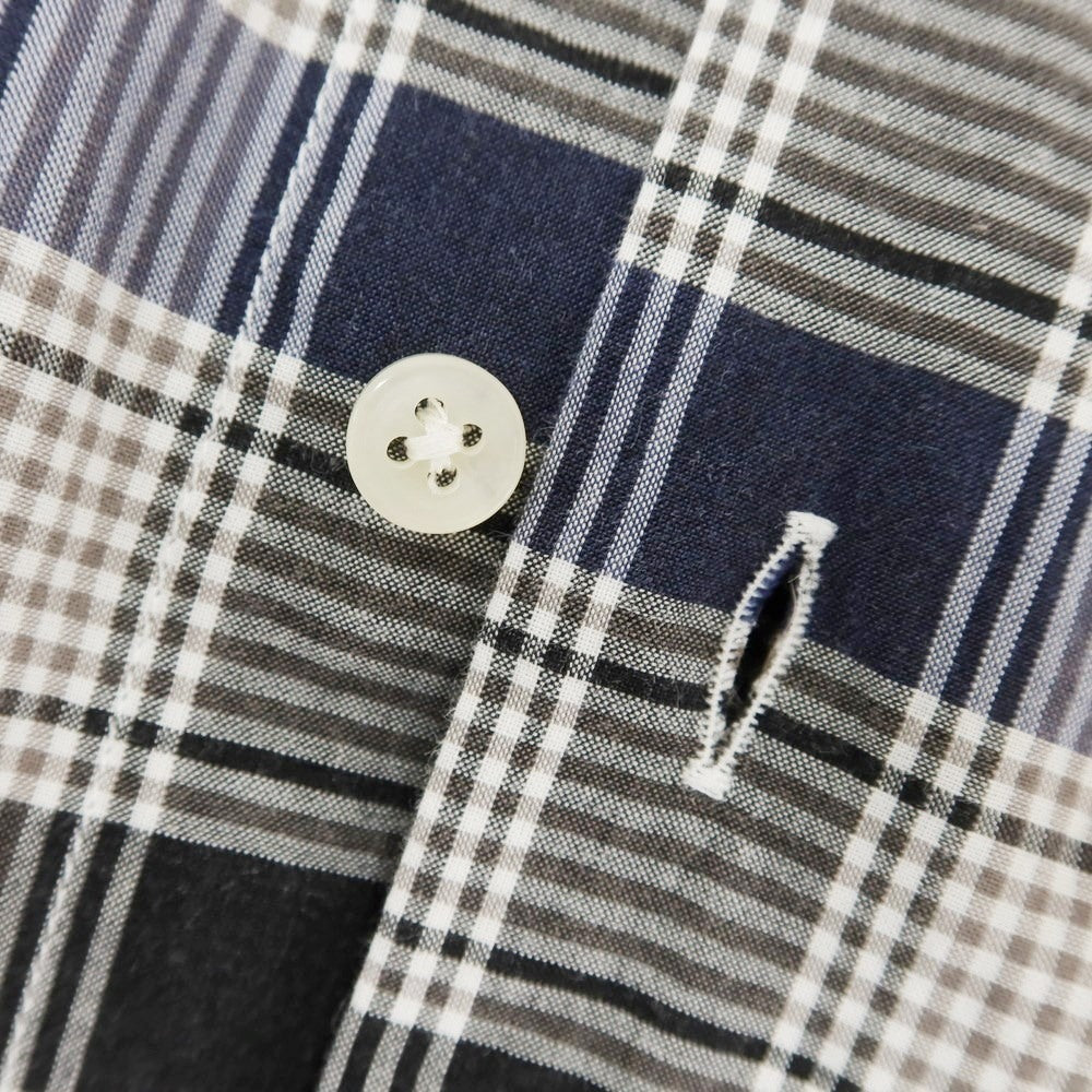 [Used] CIT LUXURY Cotton Check Horizontal Collar Casual Shirt White x Black [41] [Condition Rank C] [Men&