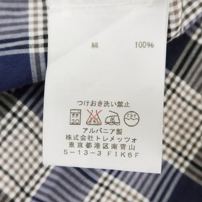 [Used] CIT LUXURY Cotton Check Horizontal Collar Casual Shirt White x Black [41] [Condition Rank C] [Men&