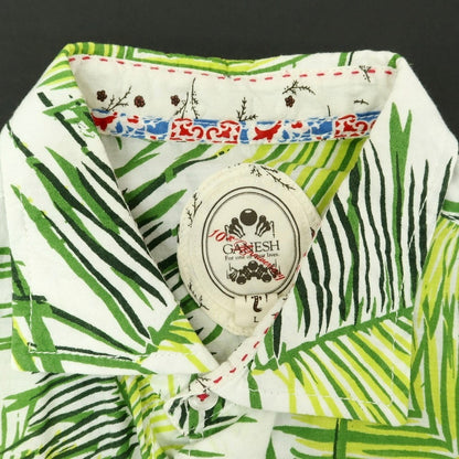 [Used] Ganesh Cotton Botanical Pattern Casual Shirt Light Green x White [L] [Condition Rank B] ​​[Men&