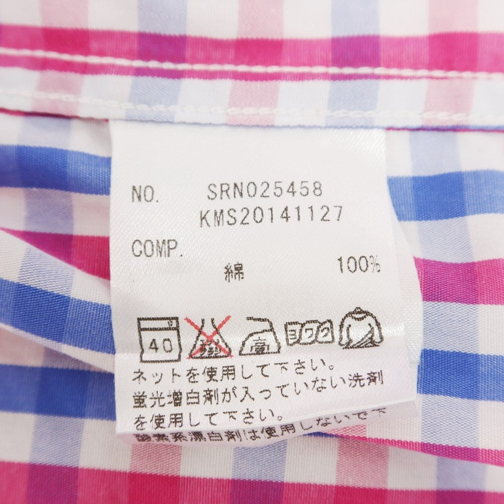 [Used] SCHIATTI Cotton Button-down Check Casual Shirt White x Pink [L] [Condition Rank B] ​​[Men&