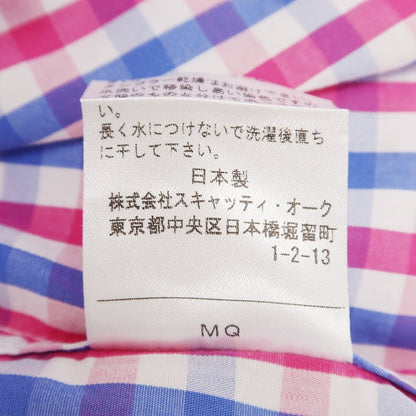 [Used] SCHIATTI Cotton Button-down Check Casual Shirt White x Pink [L] [Condition Rank B] ​​[Men&