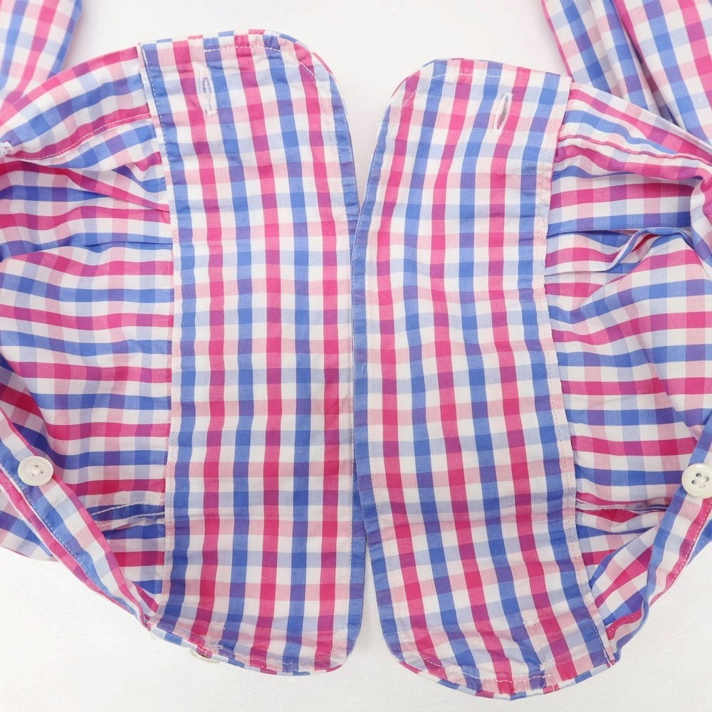 [Used] SCHIATTI Cotton Button-down Check Casual Shirt White x Pink [L] [Condition Rank B] ​​[Men&