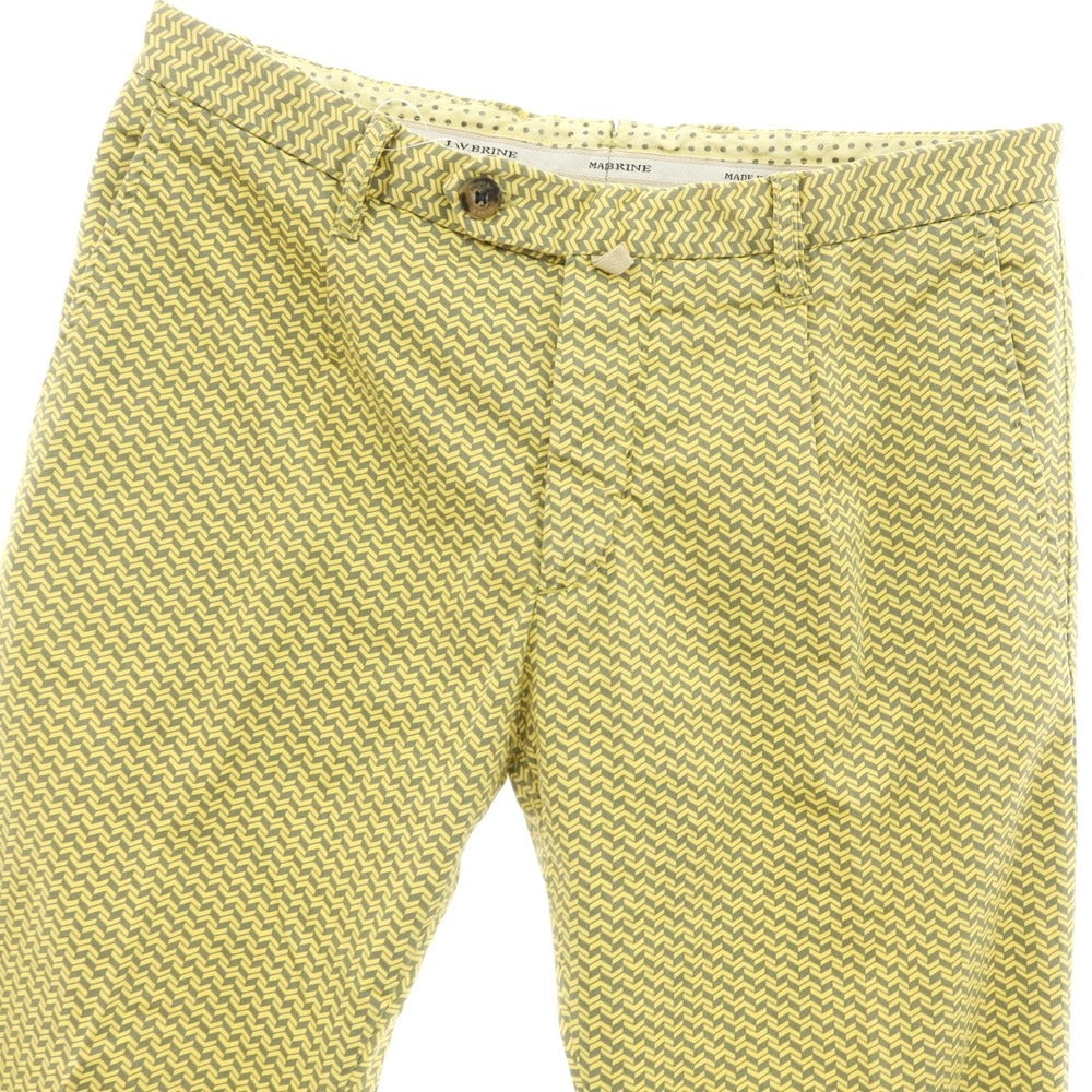 [Used] JWBRINE Stretch Cotton All-over Pattern Casual Slacks Pants Yellow x Gray [Size 48] [YEL] [S/S] [Condition Rank C] [Men&