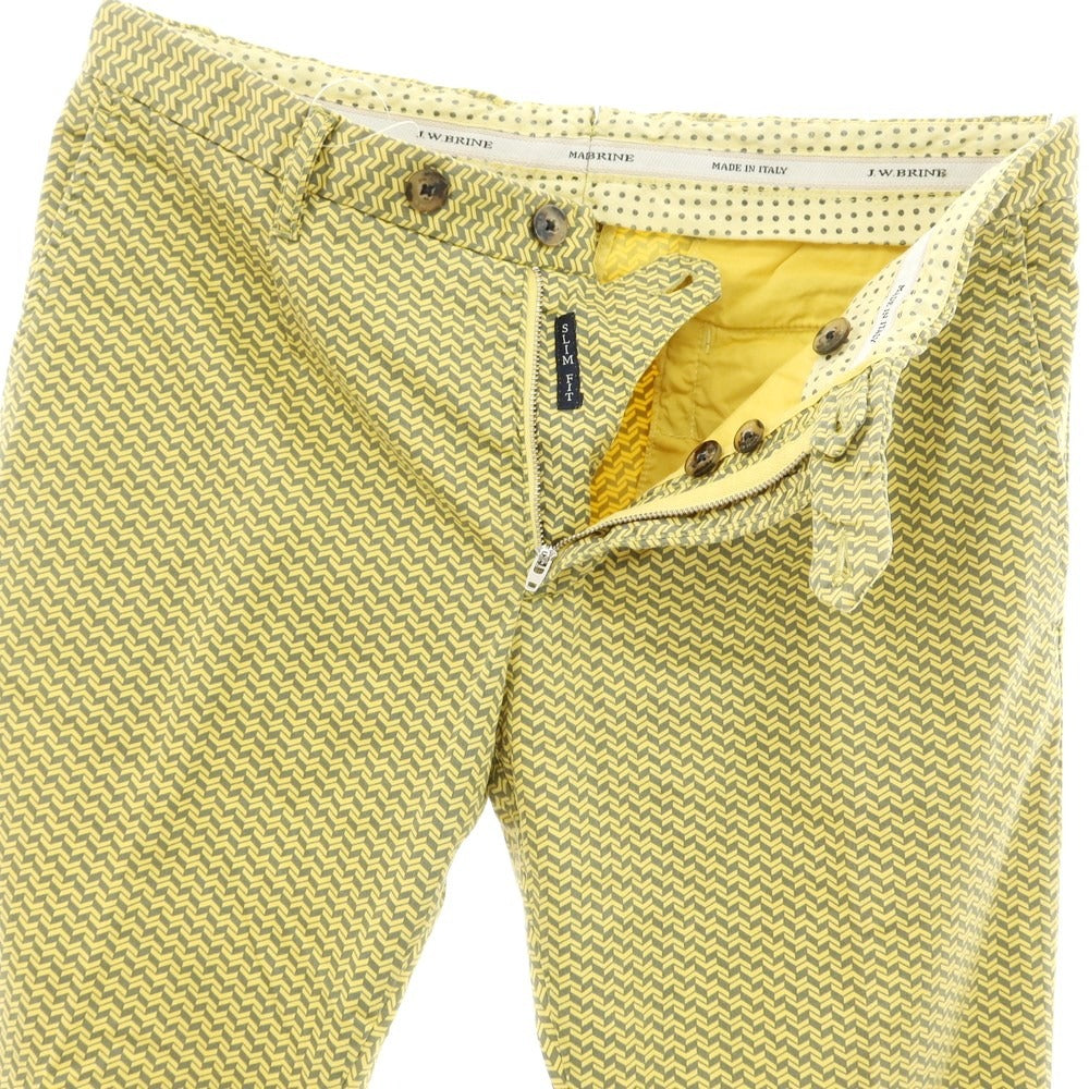 [Used] JWBRINE Stretch Cotton All-over Pattern Casual Slacks Pants Yellow x Gray [Size 48] [YEL] [S/S] [Condition Rank C] [Men&