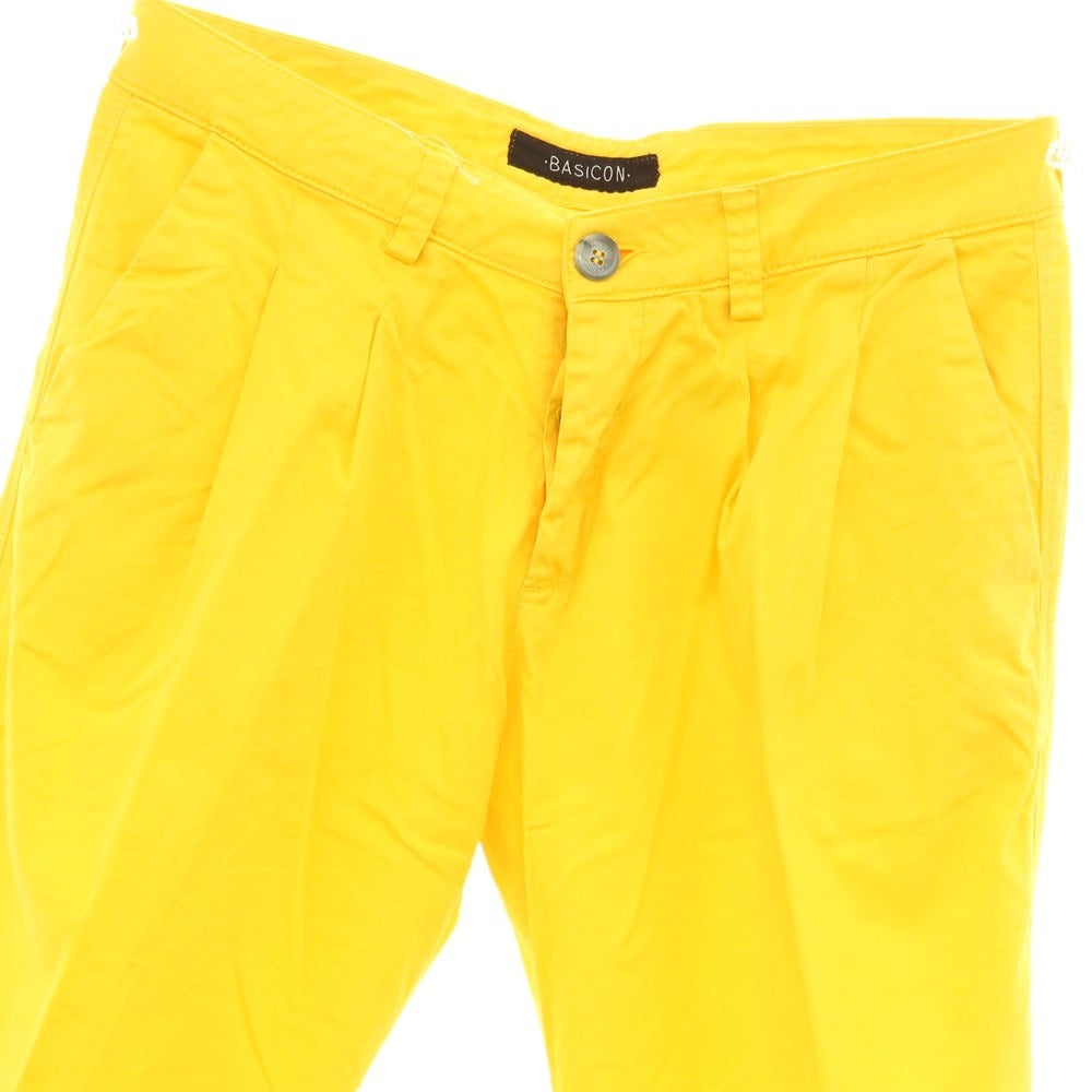 [Used] BASICON Stretch Cotton Twill Casual Slacks Pants Yellow [Size 46] [YEL] [S/S] [Condition Rank B] ​​[Men&