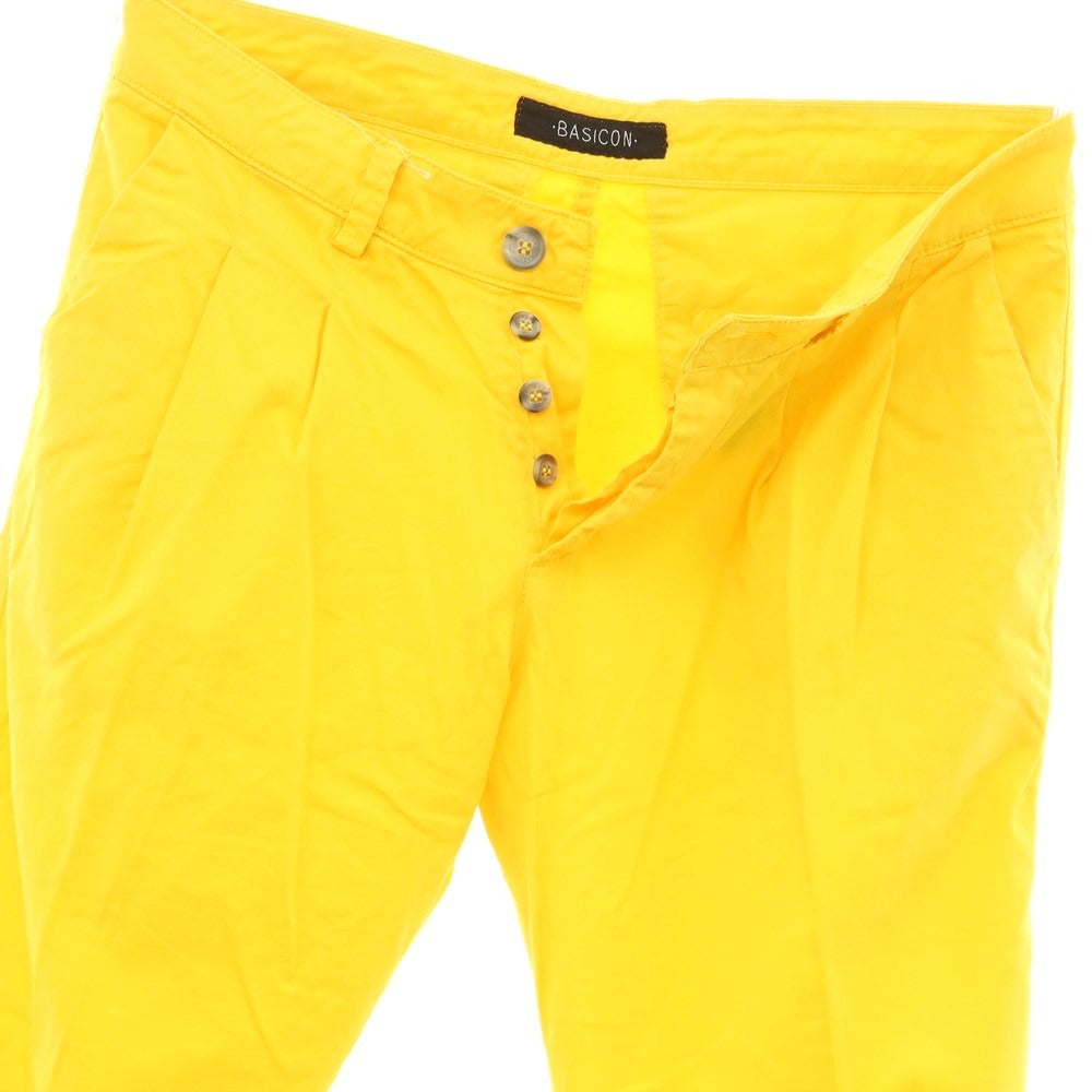 [Used] BASICON Stretch Cotton Twill Casual Slacks Pants Yellow [Size 46] [YEL] [S/S] [Condition Rank B] ​​[Men&