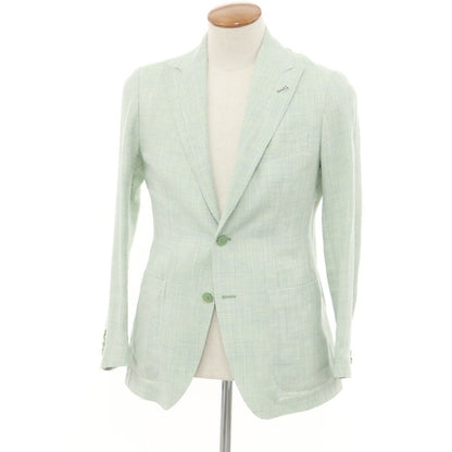 [Used] TAGLIATORE Silk Linen Tailored Jacket Light Green x Light Blue [46] [Condition Rank B] ​​[Men&