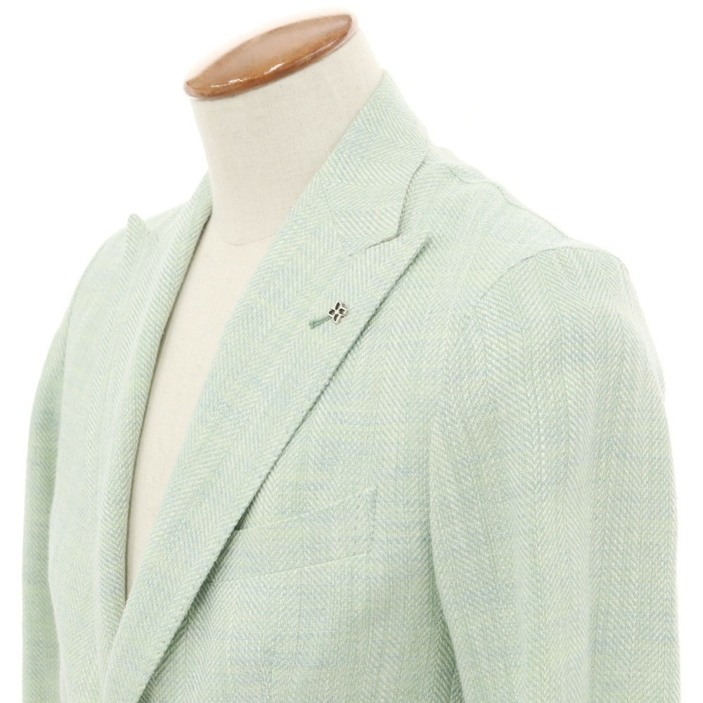 [Used] TAGLIATORE Silk Linen Tailored Jacket Light Green x Light Blue [46] [Condition Rank B] ​​[Men&