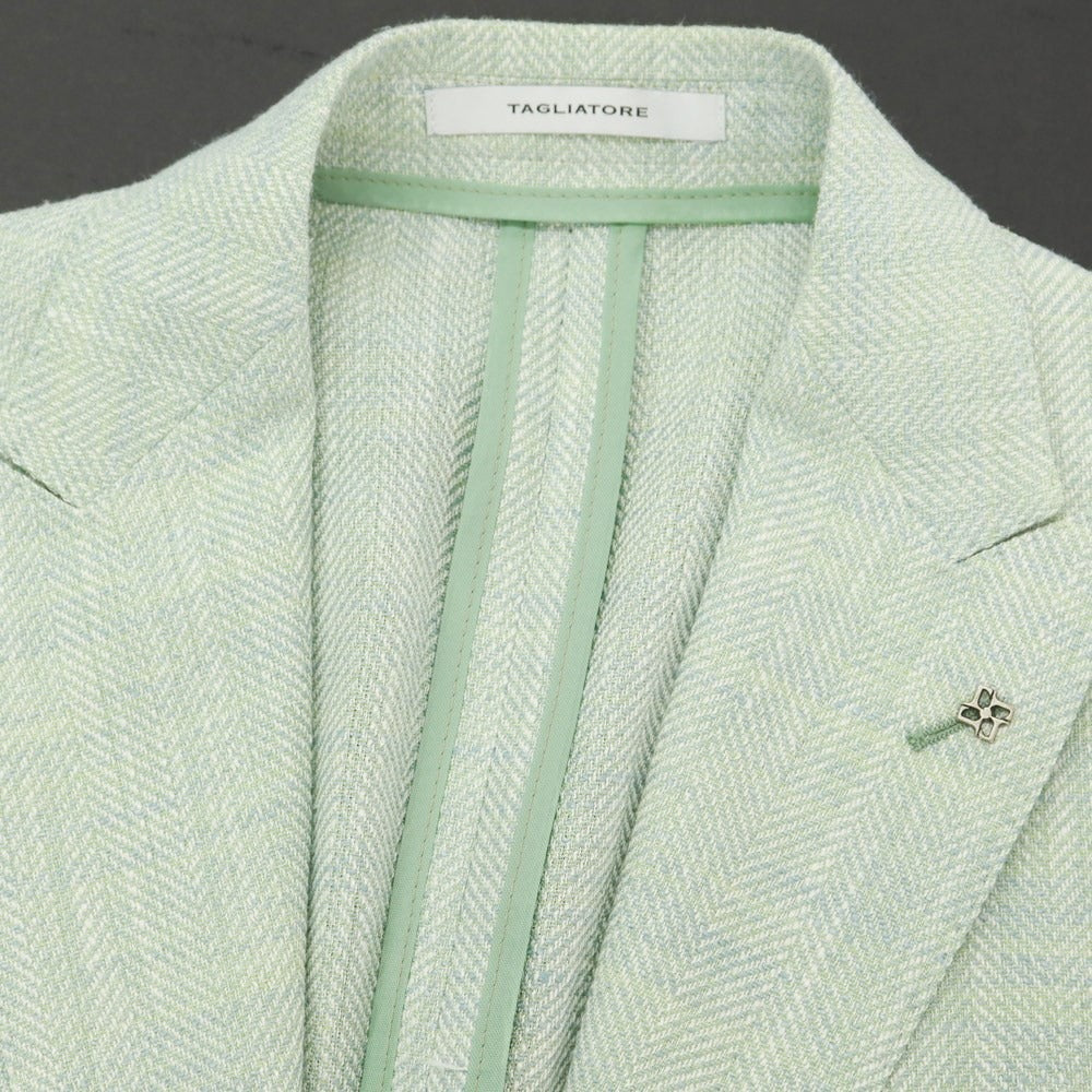 [Used] TAGLIATORE Silk Linen Tailored Jacket Light Green x Light Blue [46] [Condition Rank B] ​​[Men&