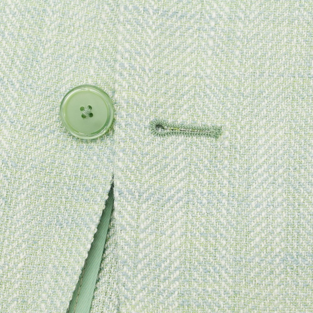 [Used] TAGLIATORE Silk Linen Tailored Jacket Light Green x Light Blue [46] [Condition Rank B] ​​[Men&