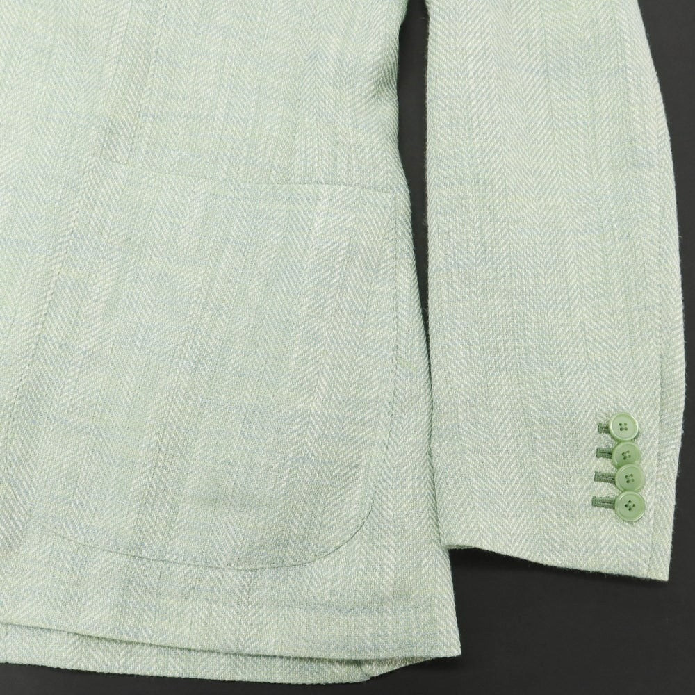 [Used] TAGLIATORE Silk Linen Tailored Jacket Light Green x Light Blue [46] [Condition Rank B] ​​[Men&