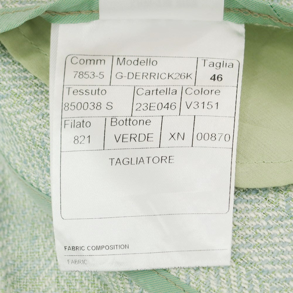 [Used] TAGLIATORE Silk Linen Tailored Jacket Light Green x Light Blue [46] [Condition Rank B] ​​[Men&