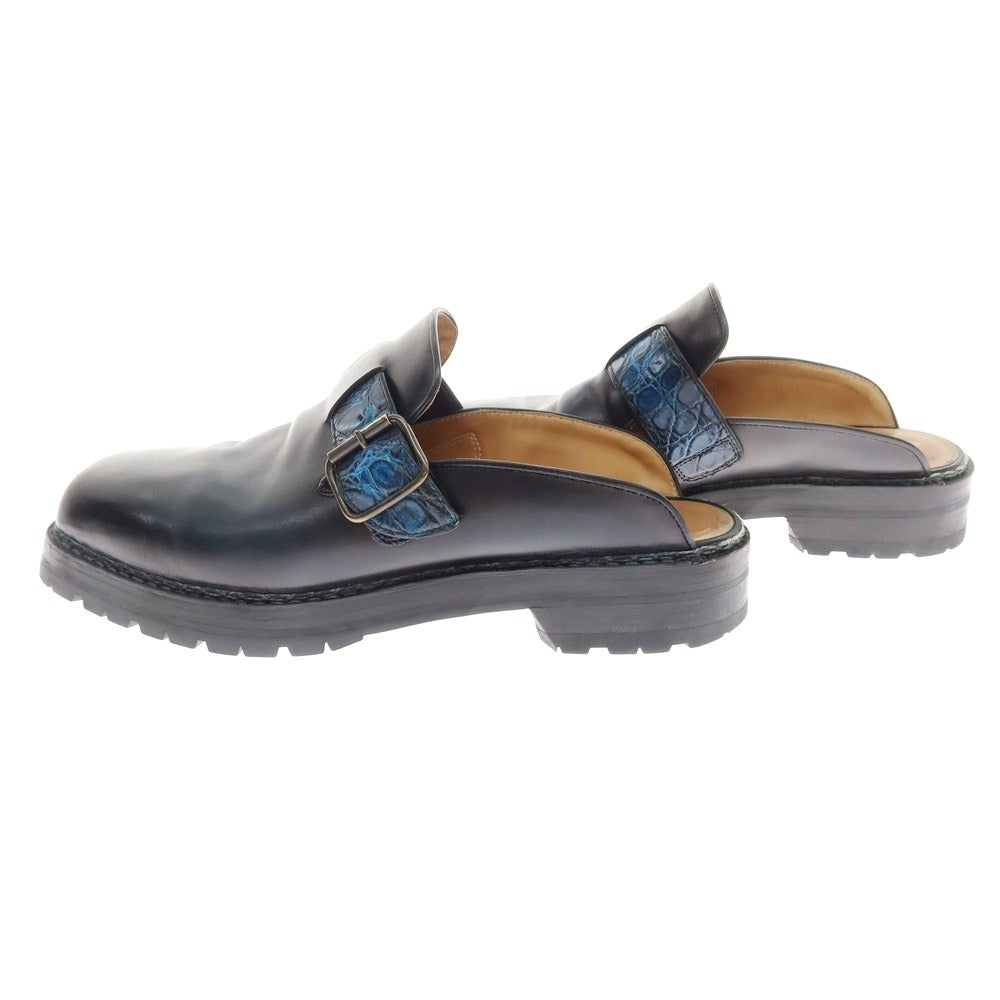 [Used] F.LLI Giacometti Marmolada Leather Clog Sandals Navy Black x Blue [42] [Condition Rank C] [Men&