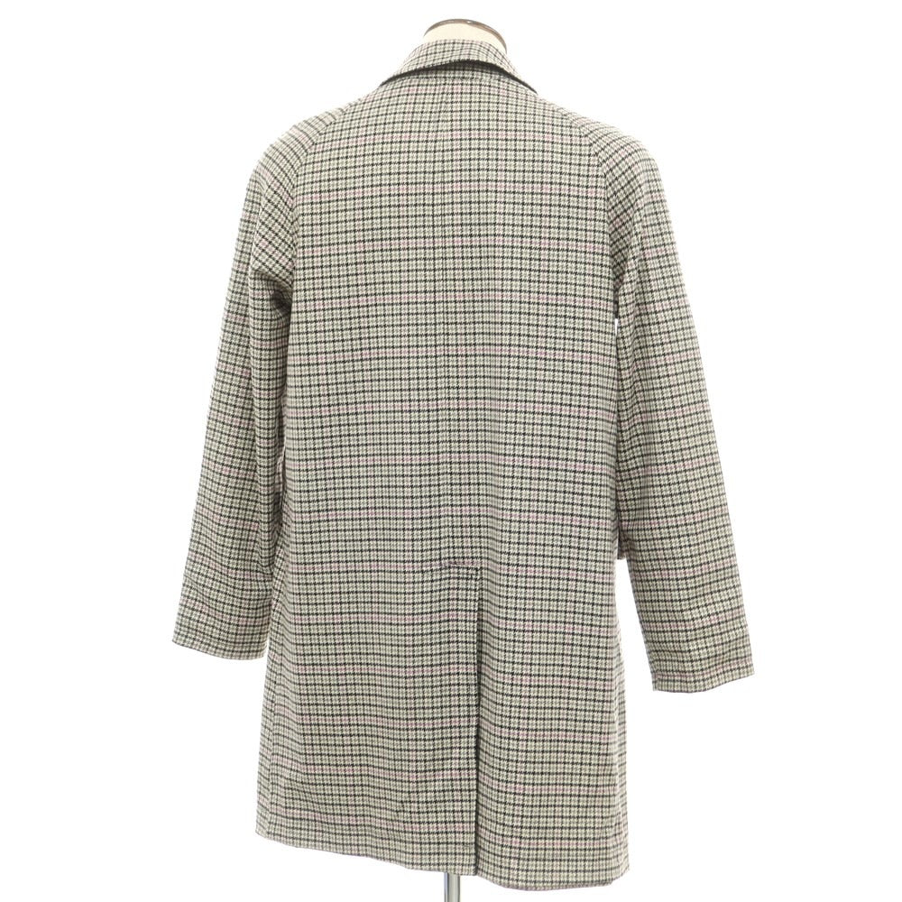 【中古】アルティジャナーレ Artigianale リバーシブル ウールカシミヤ チェック ステンカラーコート ホワイトxブラック【 XL 】【 状態ランクB 】【 メンズ 】 [EPD]