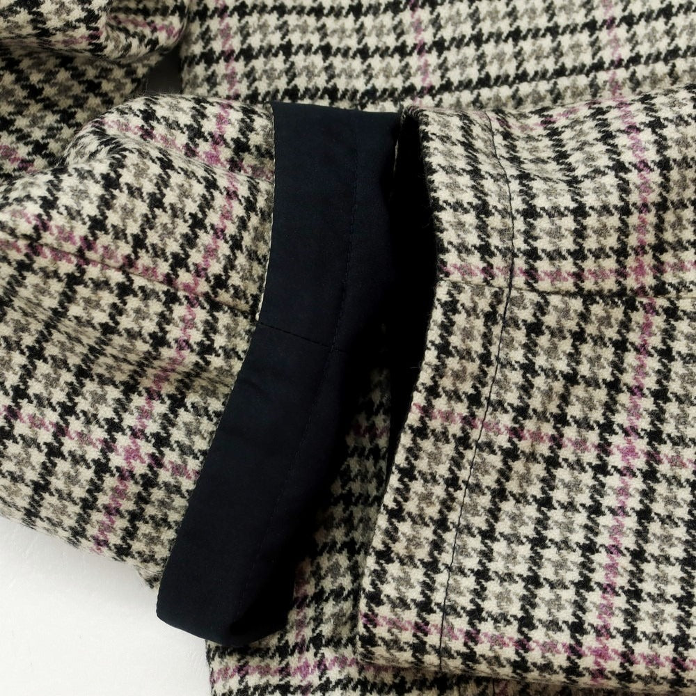【中古】アルティジャナーレ Artigianale リバーシブル ウールカシミヤ チェック ステンカラーコート ホワイトxブラック【 XL 】【 状態ランクB 】【 メンズ 】 [EPD]