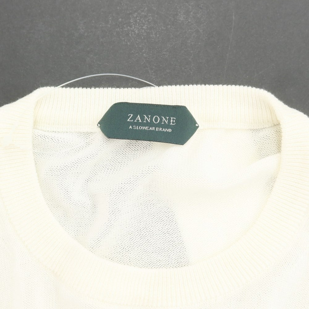 [Used] ZANONE High Gauge Cotton Short Sleeve Knit Ivory [46] [Condition Rank B] ​​[Men&