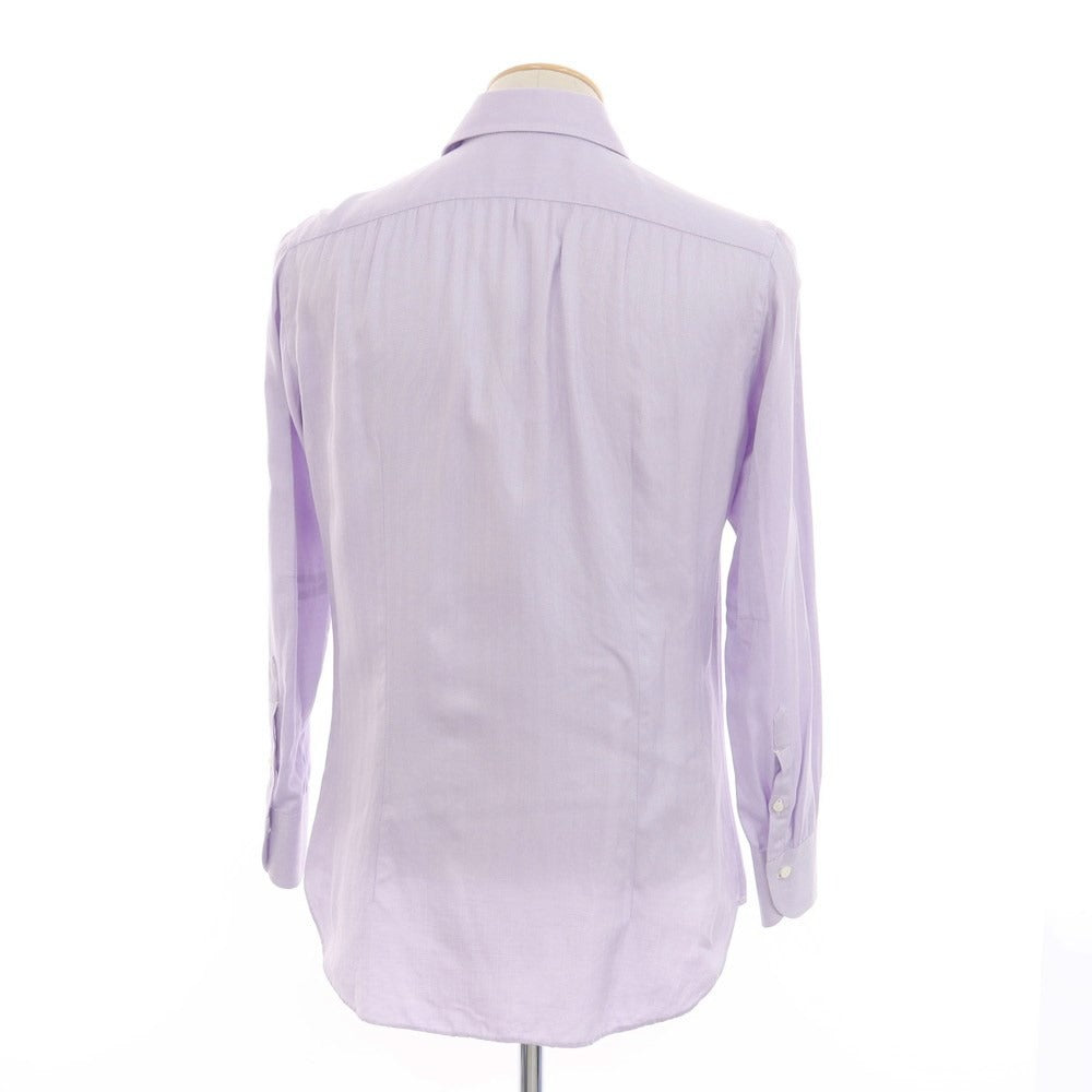 [Used] Giovanni Inglese Cotton Herringbone Wide Collar Dress Shirt Light Purple [38] [Condition Rank C] [Men&