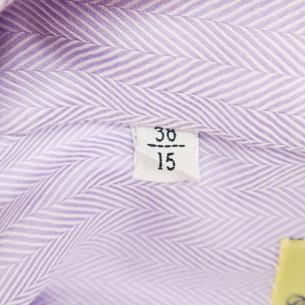 [Used] Giovanni Inglese Cotton Herringbone Wide Collar Dress Shirt Light Purple [38] [Condition Rank C] [Men&