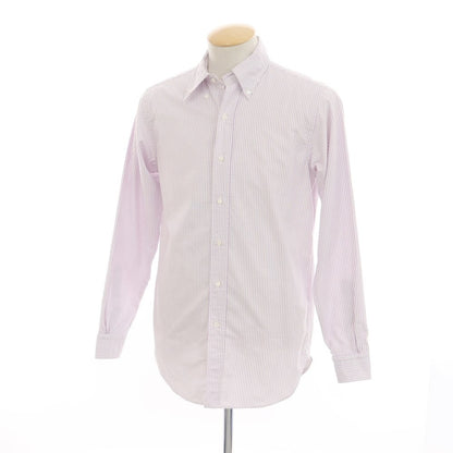 [Used] Brooks Brothers Cotton Striped Casual Shirt White x Purple [15-33] [Condition Rank B] ​​[Men&