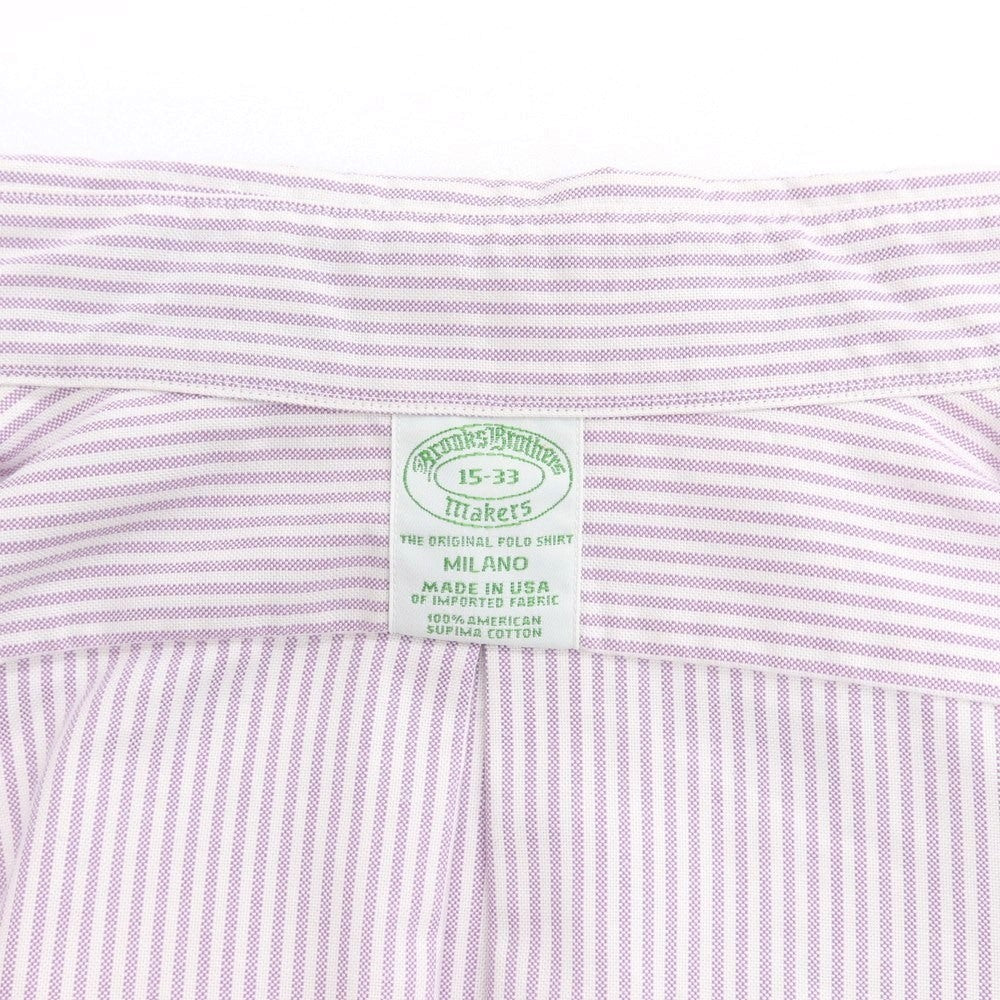 [Used] Brooks Brothers Cotton Striped Casual Shirt White x Purple [15-33] [Condition Rank B] ​​[Men&