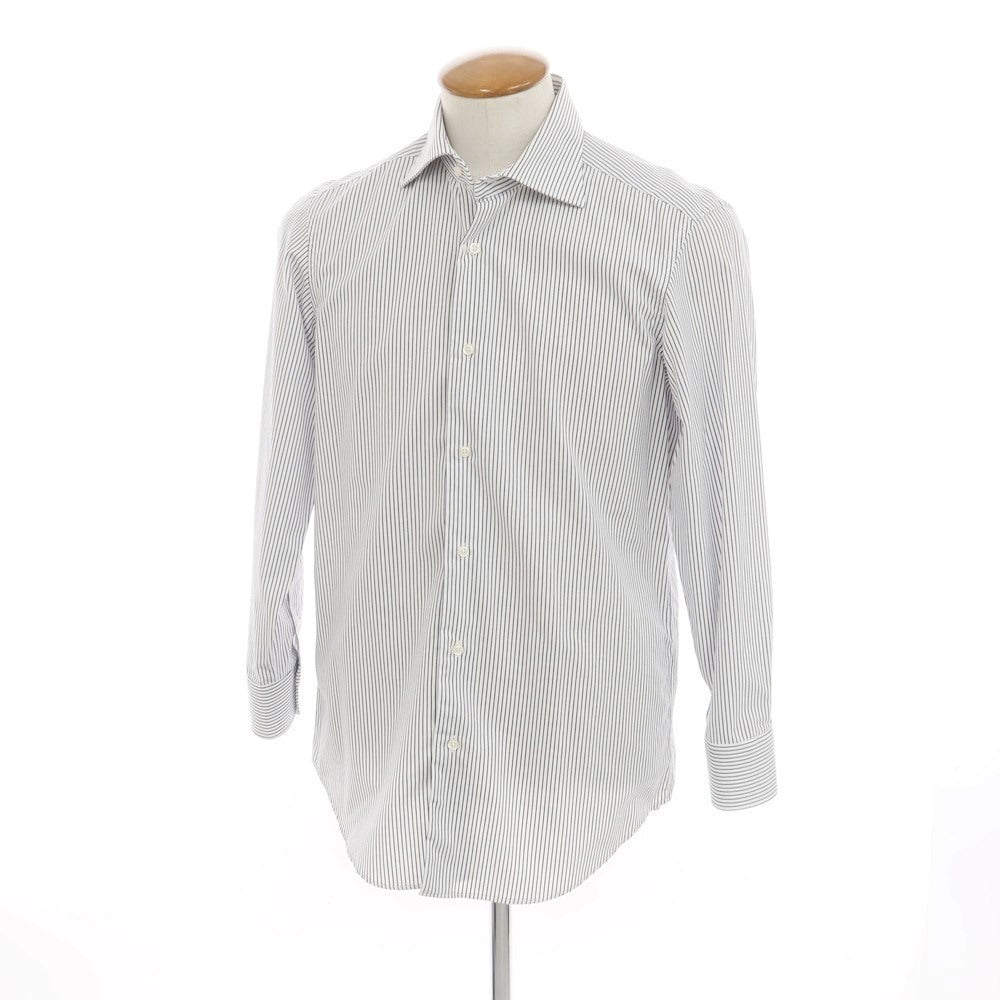 [Used] FAIRFAX Cotton Wide Collar Dress Shirt White x Navy [40] [Condition Rank C] [Men&