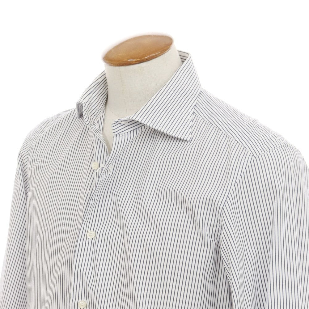 [Used] FAIRFAX Cotton Wide Collar Dress Shirt White x Navy [40] [Condition Rank C] [Men&