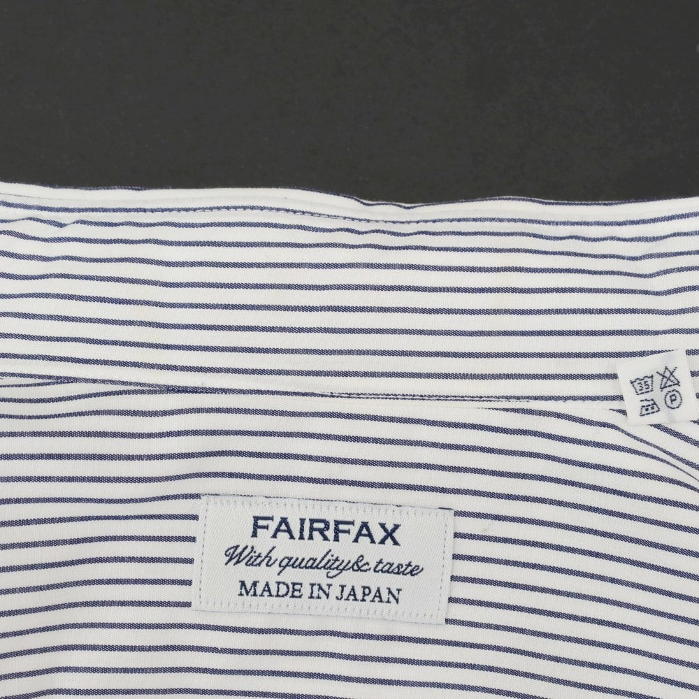 【中古】フェアファクス FAIRFAX コットン ワイドカラー ドレスシャツ ホワイトxネイビー【 40 】【 状態ランクC 】【 メンズ 】