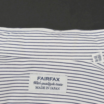 【中古】フェアファクス FAIRFAX コットン ワイドカラー ドレスシャツ ホワイトxネイビー【 40 】【 状態ランクC 】【 メンズ 】