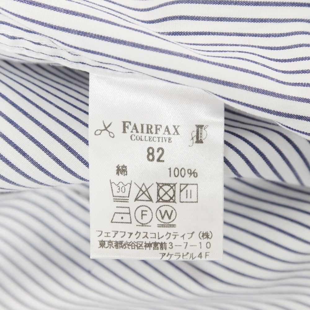 【中古】フェアファクス FAIRFAX コットン ワイドカラー ドレスシャツ ホワイトxネイビー【 40 】【 状態ランクC 】【 メンズ 】