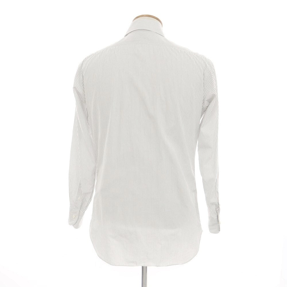 [Used] LES LESTON Cotton Striped Regular Collar Dress Shirt White x Black [16] [Condition Rank C] [Men&