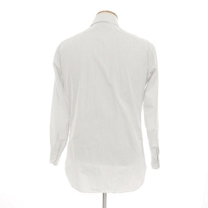 [Used] LES LESTON Cotton Striped Regular Collar Dress Shirt White x Black [16] [Condition Rank C] [Men&