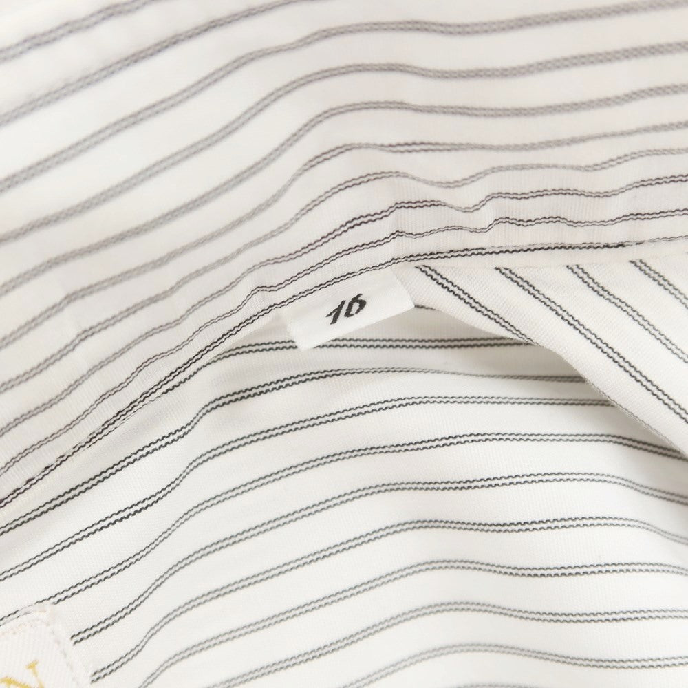 [Used] LES LESTON Cotton Striped Regular Collar Dress Shirt White x Black [16] [Condition Rank C] [Men&