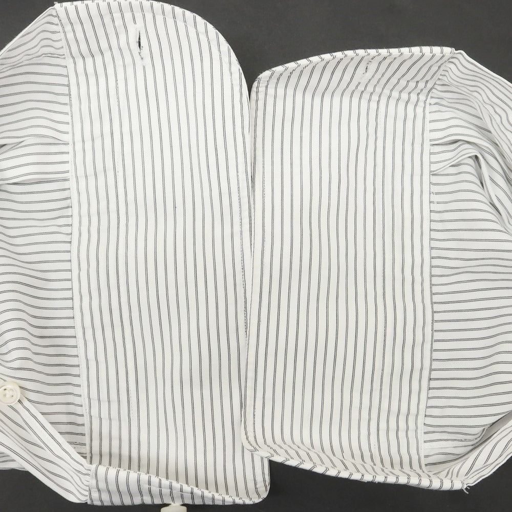 [Used] LES LESTON Cotton Striped Regular Collar Dress Shirt White x Black [16] [Condition Rank C] [Men&