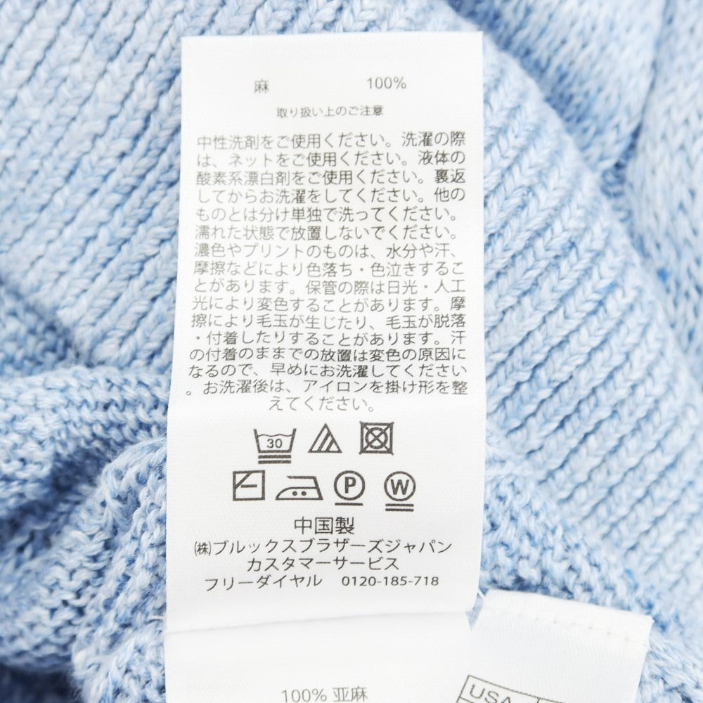 [Used] Brooks Brothers Linen Cable Knit Crew Neck Sweater, Light Blue [S] [Condition Rank B] ​​[Men&