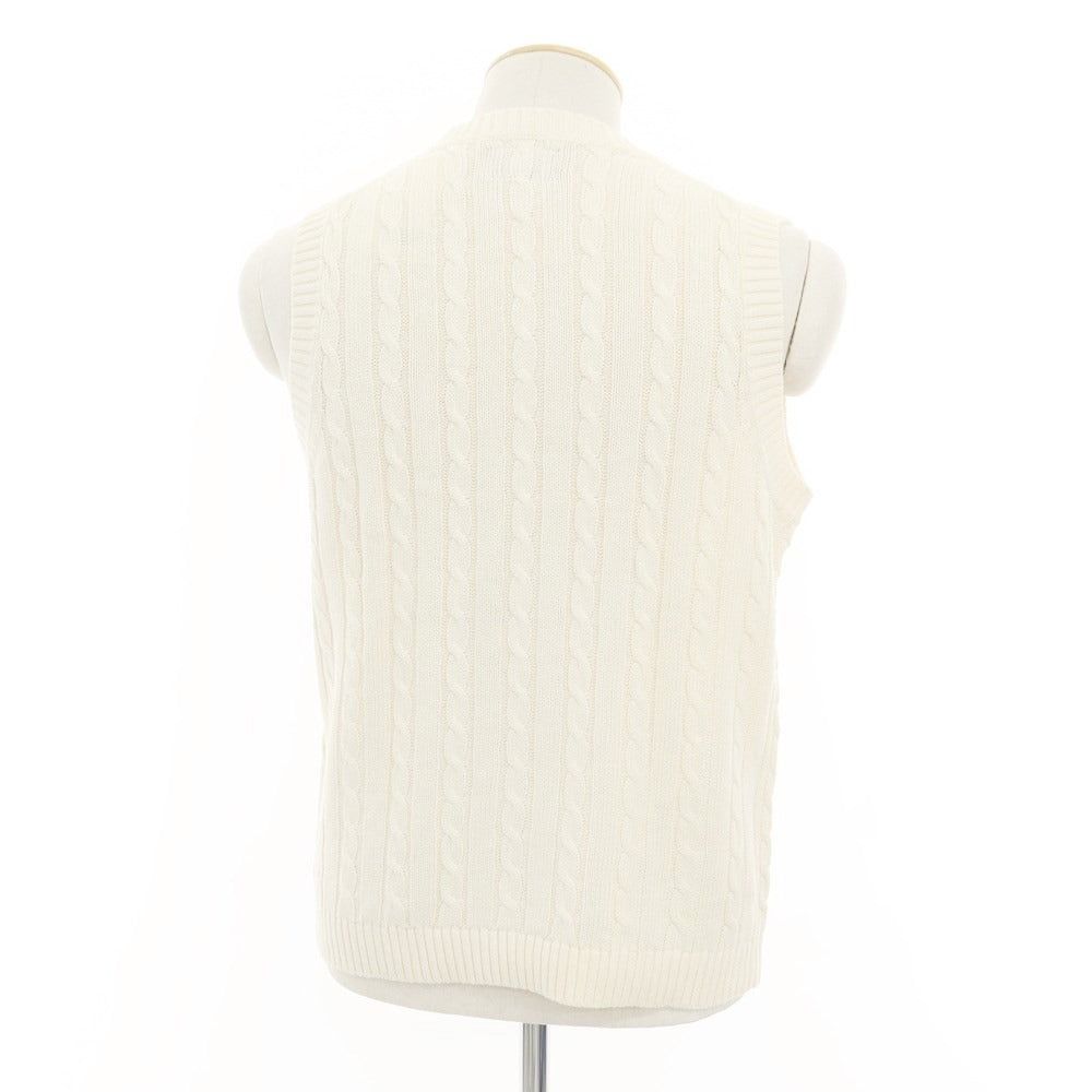 [Used] BEAMS PLUS Linen Cotton Cable Knit Vest Ivory [S] [Condition Rank C] [Men&