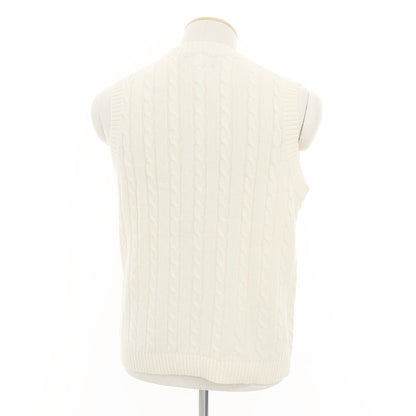 [Used] BEAMS PLUS Linen Cotton Cable Knit Vest Ivory [S] [Condition Rank C] [Men&