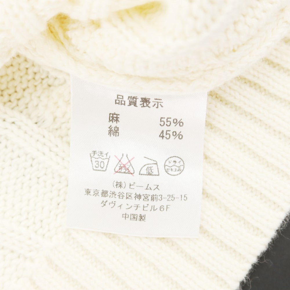 [Used] BEAMS PLUS Linen Cotton Cable Knit Vest Ivory [S] [Condition Rank C] [Men&