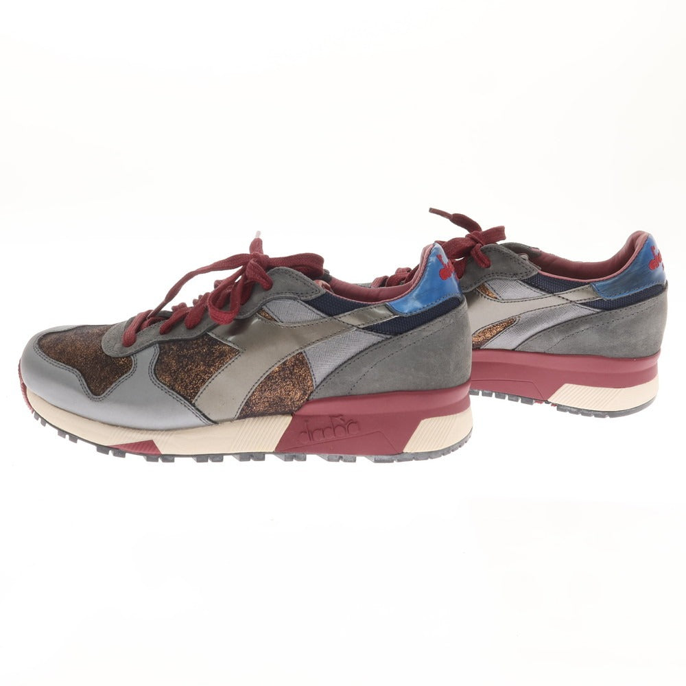 [Used] Diadora HERITAGE TRIDENT 90 LUXURY sneakers, grey x orange gold x burgundy [26.5] [Condition rank A] [Men&