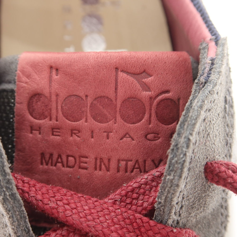 [Used] Diadora HERITAGE TRIDENT 90 LUXURY sneakers, grey x orange gold x burgundy [26.5] [Condition rank A] [Men&