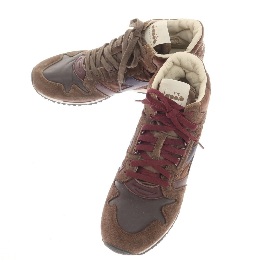 [Used] Diadora HERITAGE EXODUS high-top sneakers, brown x wine red [27.5] [Condition Rank A] [Men&