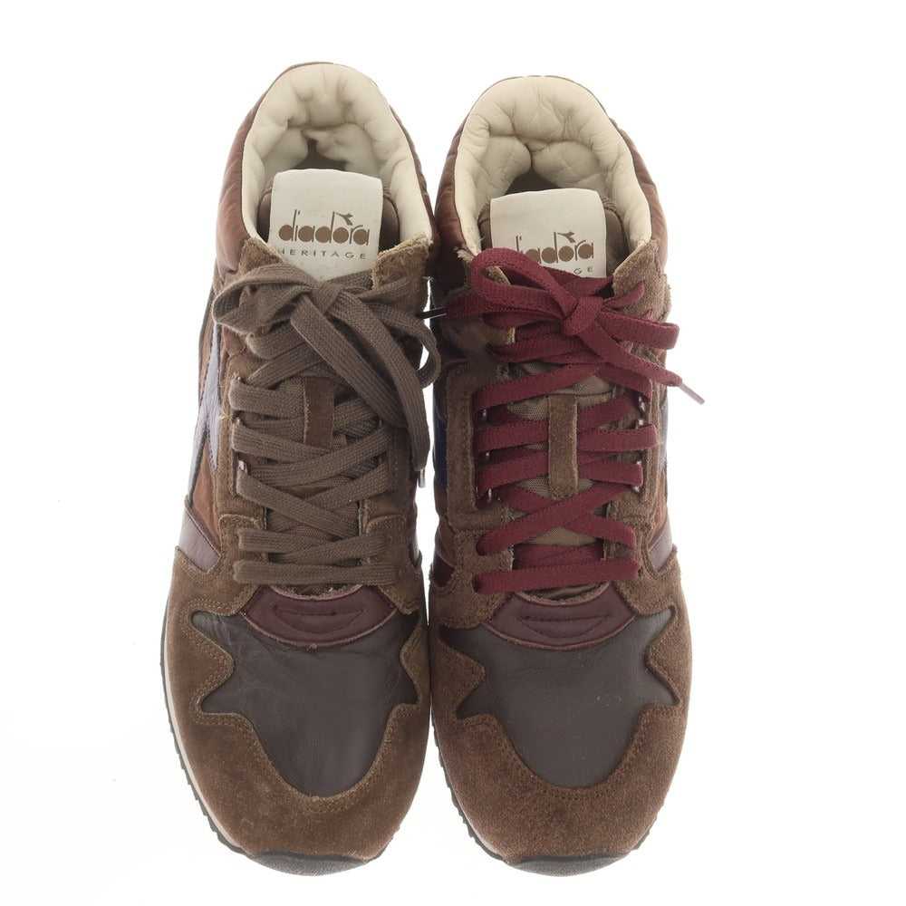 [Used] Diadora HERITAGE EXODUS high-top sneakers, brown x wine red [27.5] [Condition Rank A] [Men&