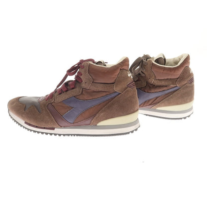 【中古】ディアドラ Diadora HERITAGE EXODUS ハイカットスニーカー ブラウンxワインレッド系【 27.5 】【 状態ランクA 】【 メンズ 】