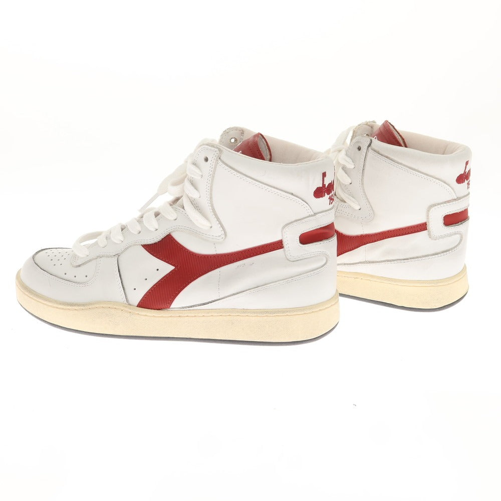 [Used] [Unused] Diadora HERITAGE MI BASKET Leather Basketball Sneakers White x Red [27] [Condition Rank S] [Men&