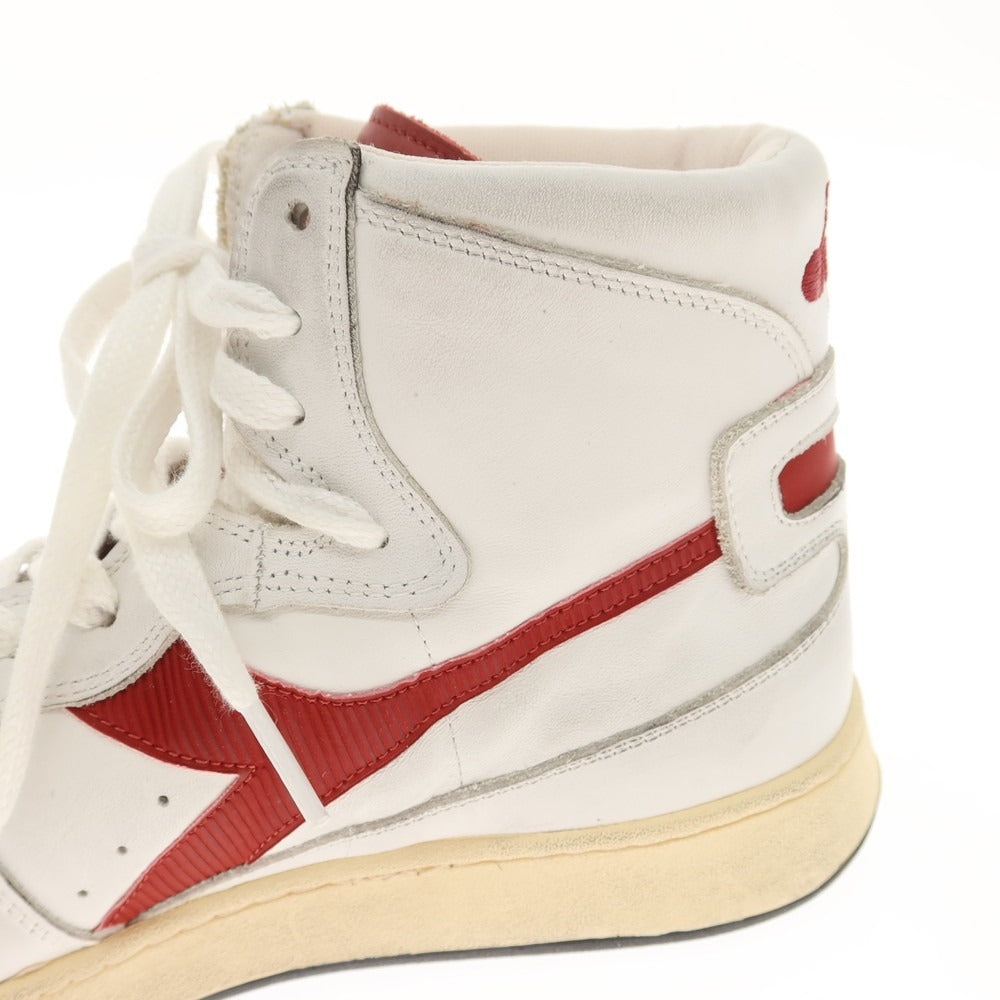 [Used] [Unused] Diadora HERITAGE MI BASKET Leather Basketball Sneakers White x Red [27] [Condition Rank S] [Men&